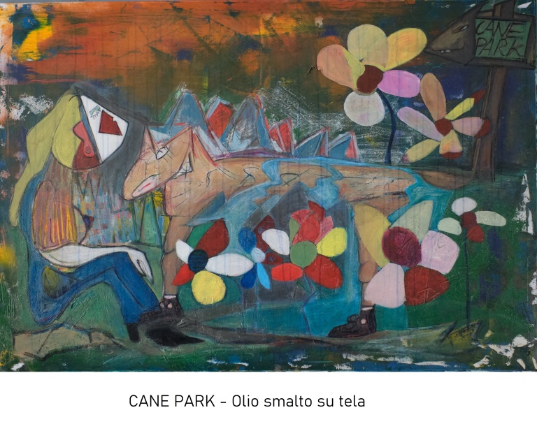 CANE PARK - Olio smalto su tela