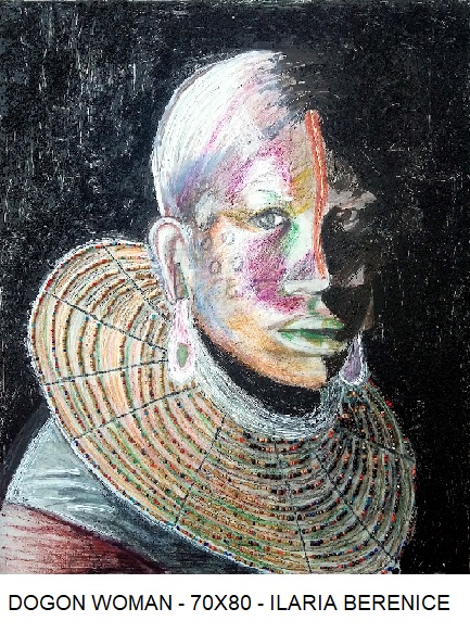 Dogon woman Size: 70 W x 80 H x 2 D cm Ilaria Berenice https://www.saatchiart.com/art/MixedMedia-Dogon-woman/65859/10668907/ view